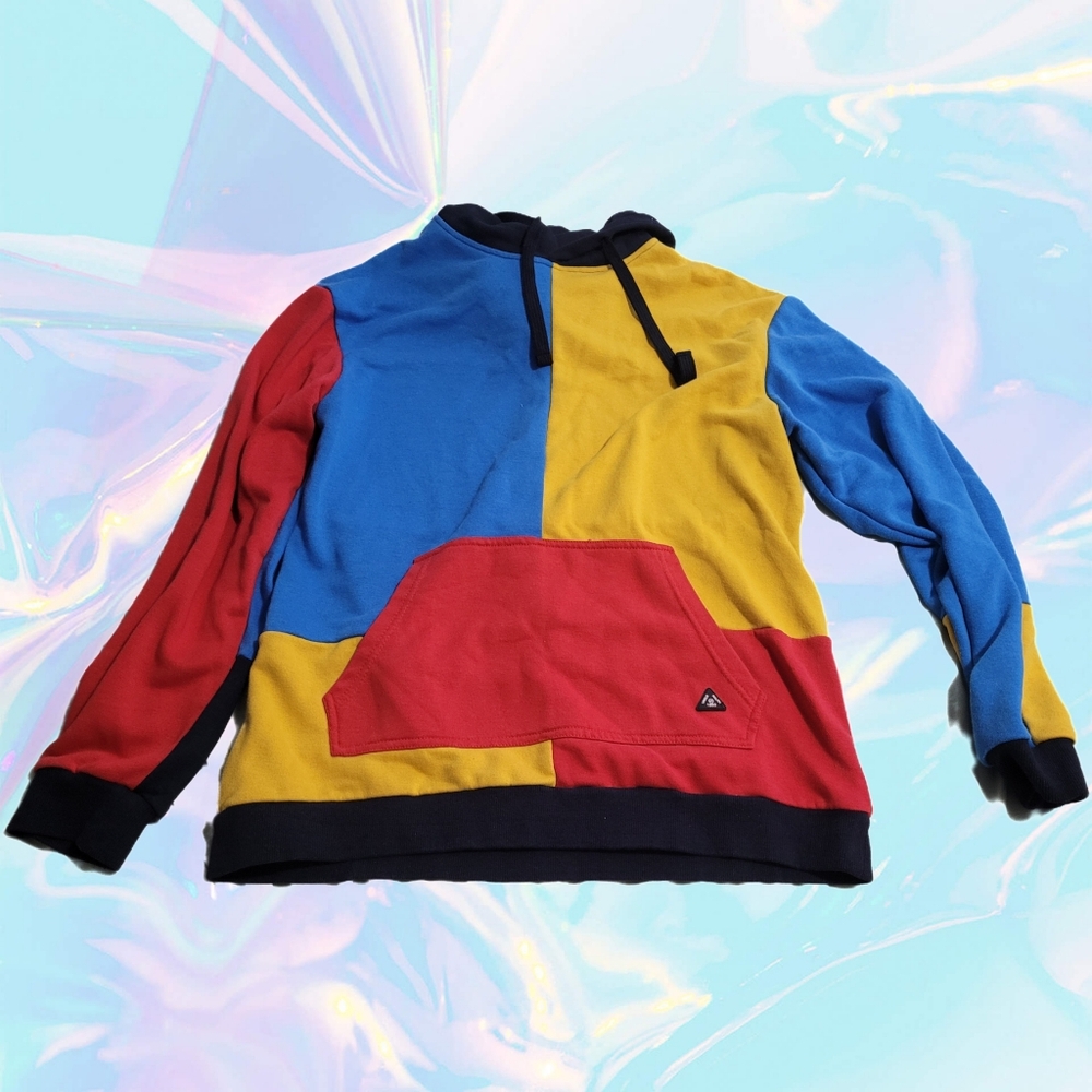 Uncle Ralph Yellow, Red and Blue Colour Block Hoodie XL
